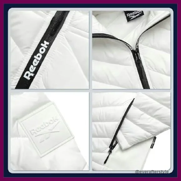 Midweight Quilted Puffer Jacket Full Zip Hooded Winter Coat Chic Versatile